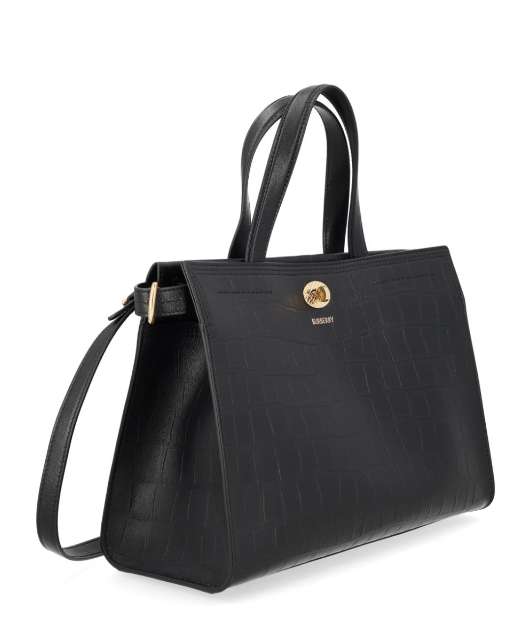 BURBERRY Черная кожаная сумка через плечо, фото 2