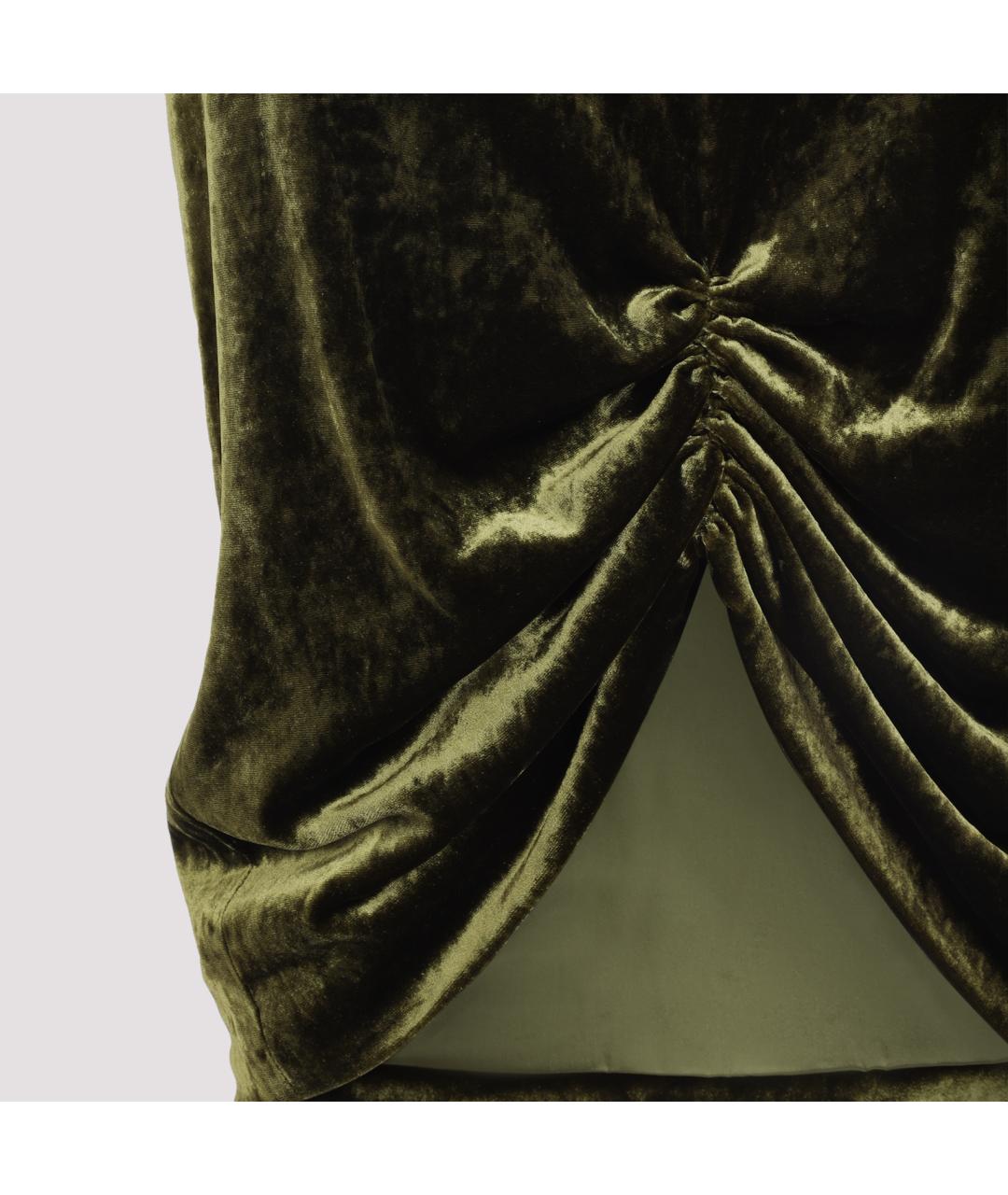 VALENTINO Зеленая шелковая юбка миди, фото 3