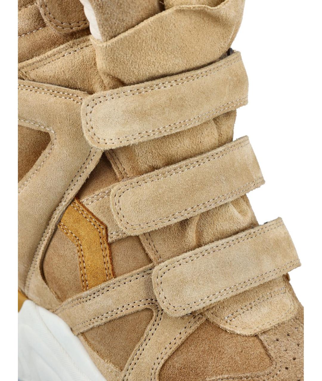 ISABEL MARANT Бежевые кожаные кроссовки, фото 4