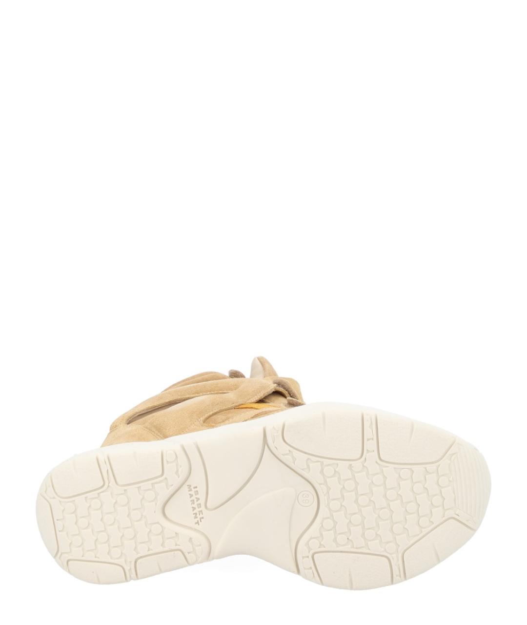 ISABEL MARANT Бежевые кожаные кроссовки, фото 5