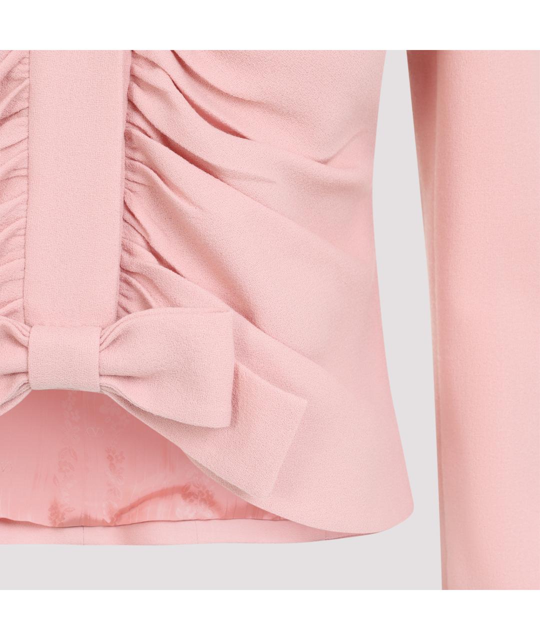 VALENTINO Розовый шерстяной жакет/пиджак, фото 4