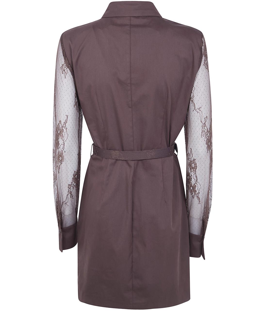 BLUGIRL Коричневое хлопковое повседневное платье, фото 2