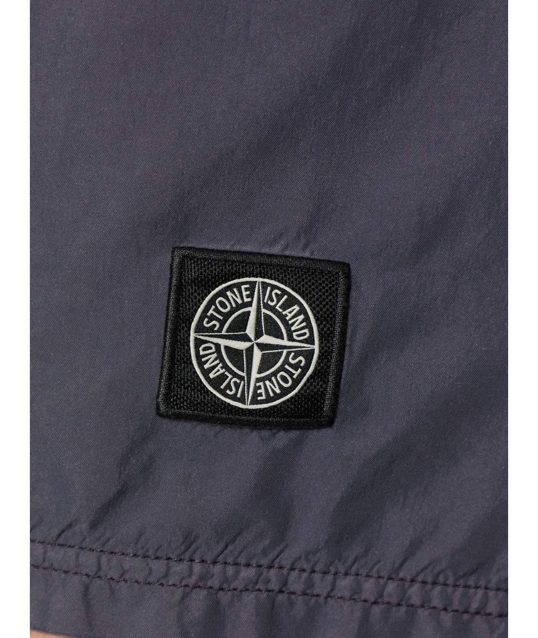 STONE ISLAND Синие полиамидовые шорты, фото 3