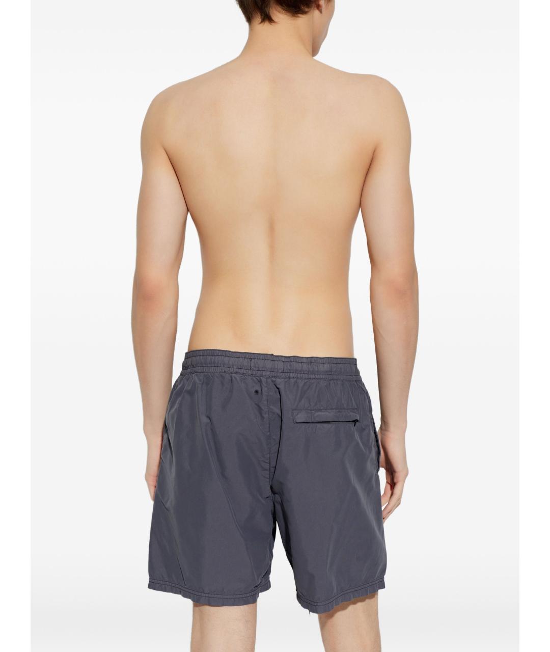 STONE ISLAND Синие полиамидовые шорты, фото 2