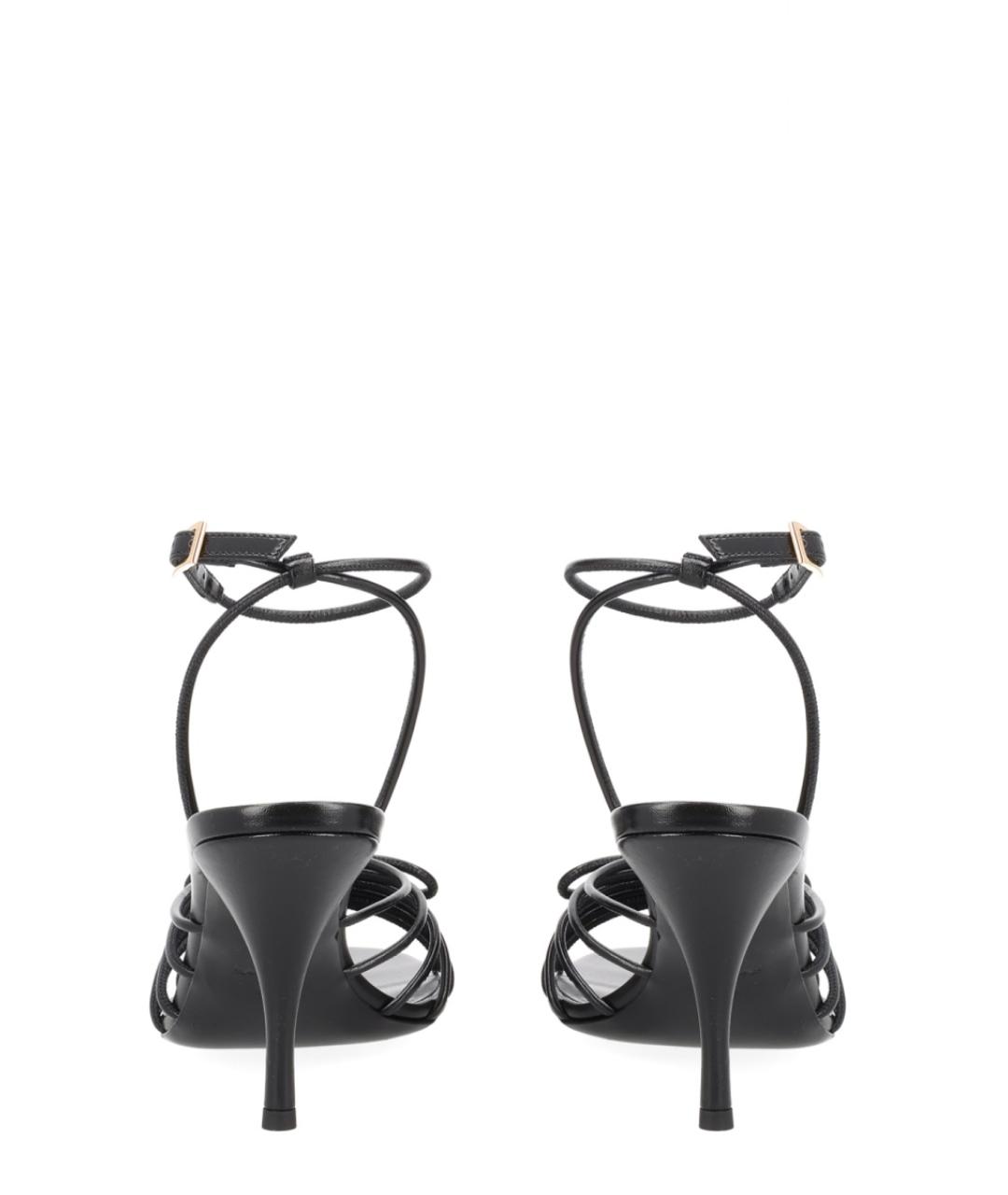 VERSACE Черные кожаные босоножки, фото 4
