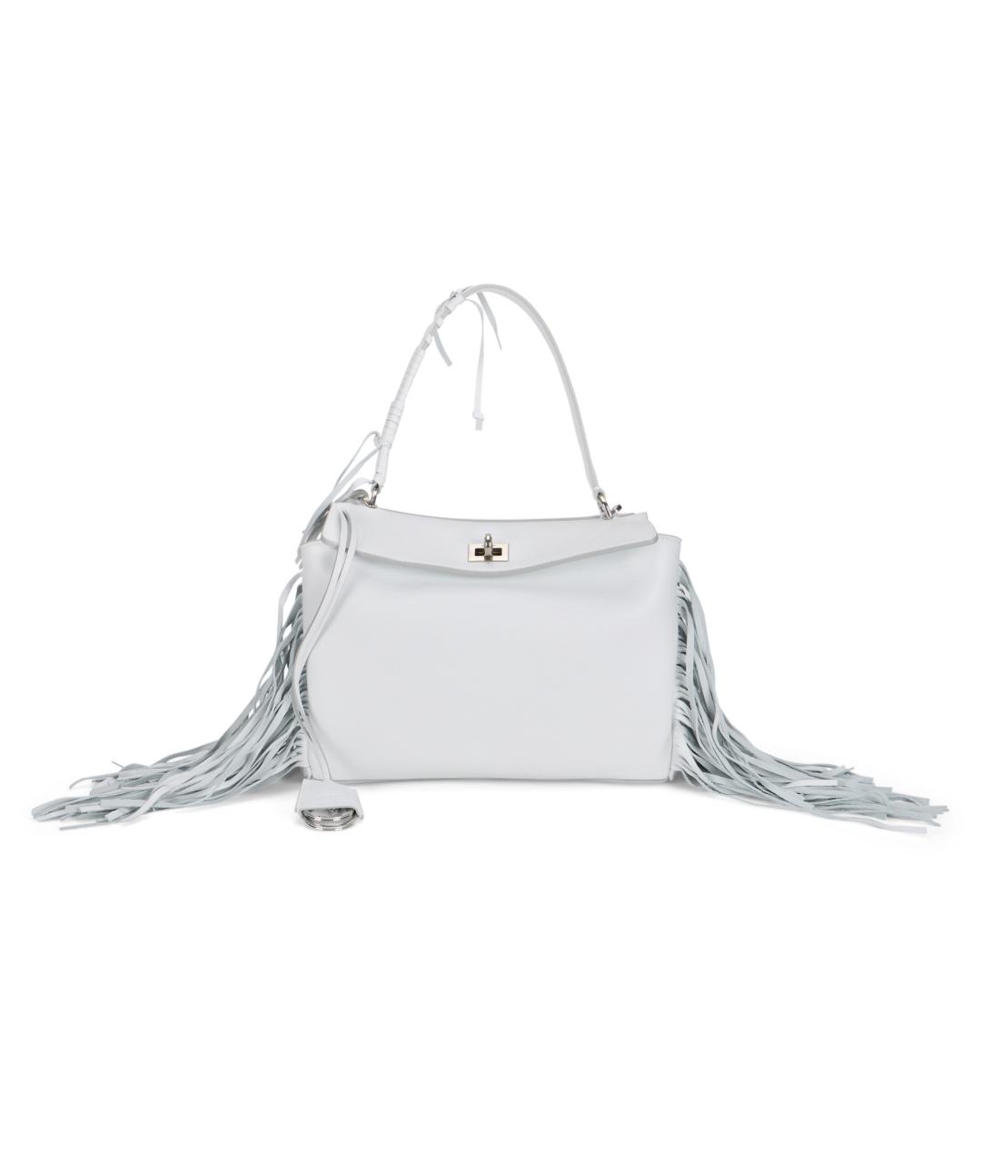 BALENCIAGA Белая кожаная сумка с короткими ручками, фото 2