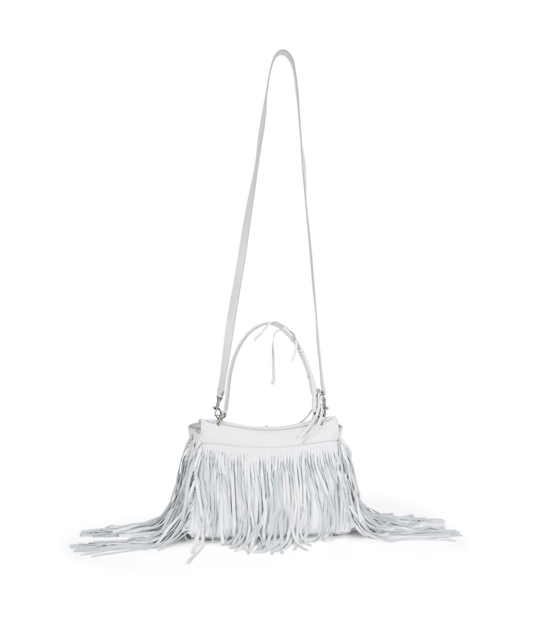 BALENCIAGA Белая кожаная сумка с короткими ручками, фото 4