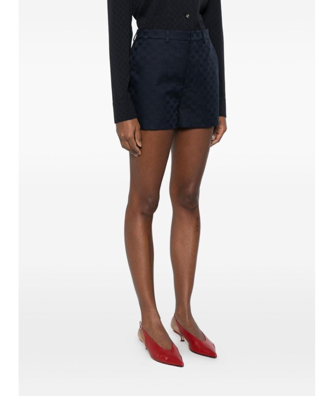 GUCCI Темно-синие полиэстеровые шорты, фото 5