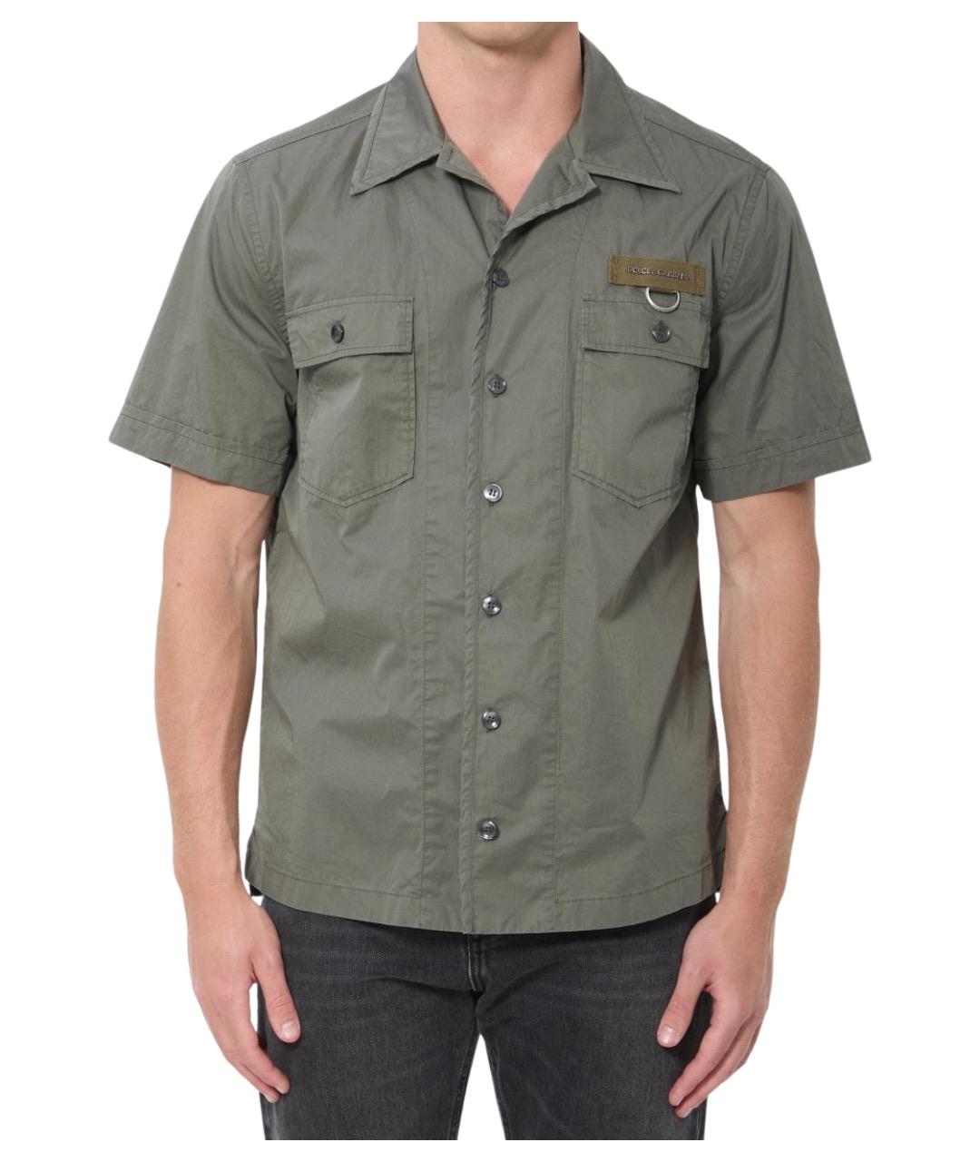 DOLCE&GABBANA Зеленая хлопковая кэжуал рубашка, фото 1