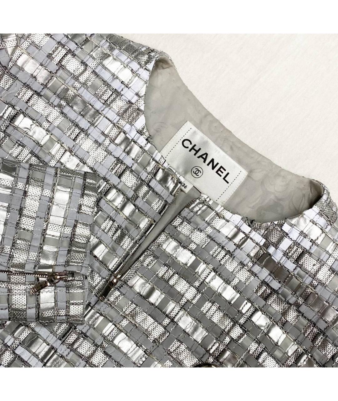 CHANEL Серебрянный жакет/пиджак, фото 3