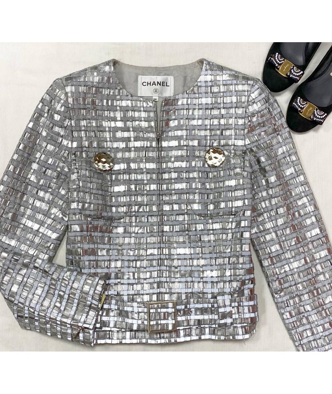 CHANEL Серебрянный жакет/пиджак, фото 6