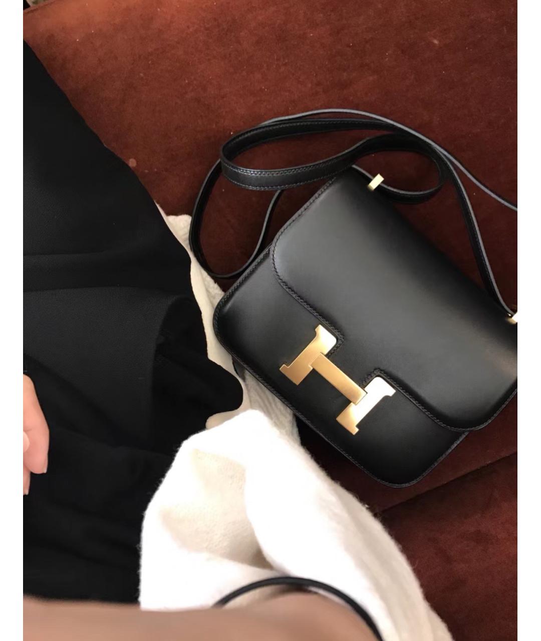 HERMES Черная кожаная сумка через плечо, фото 6