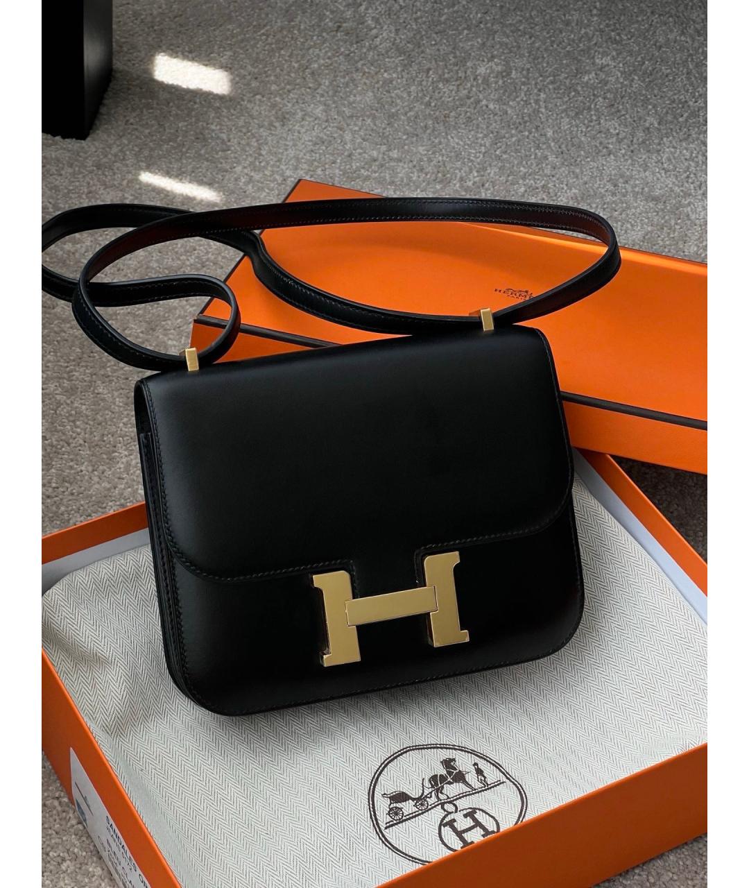HERMES Черная кожаная сумка через плечо, фото 9