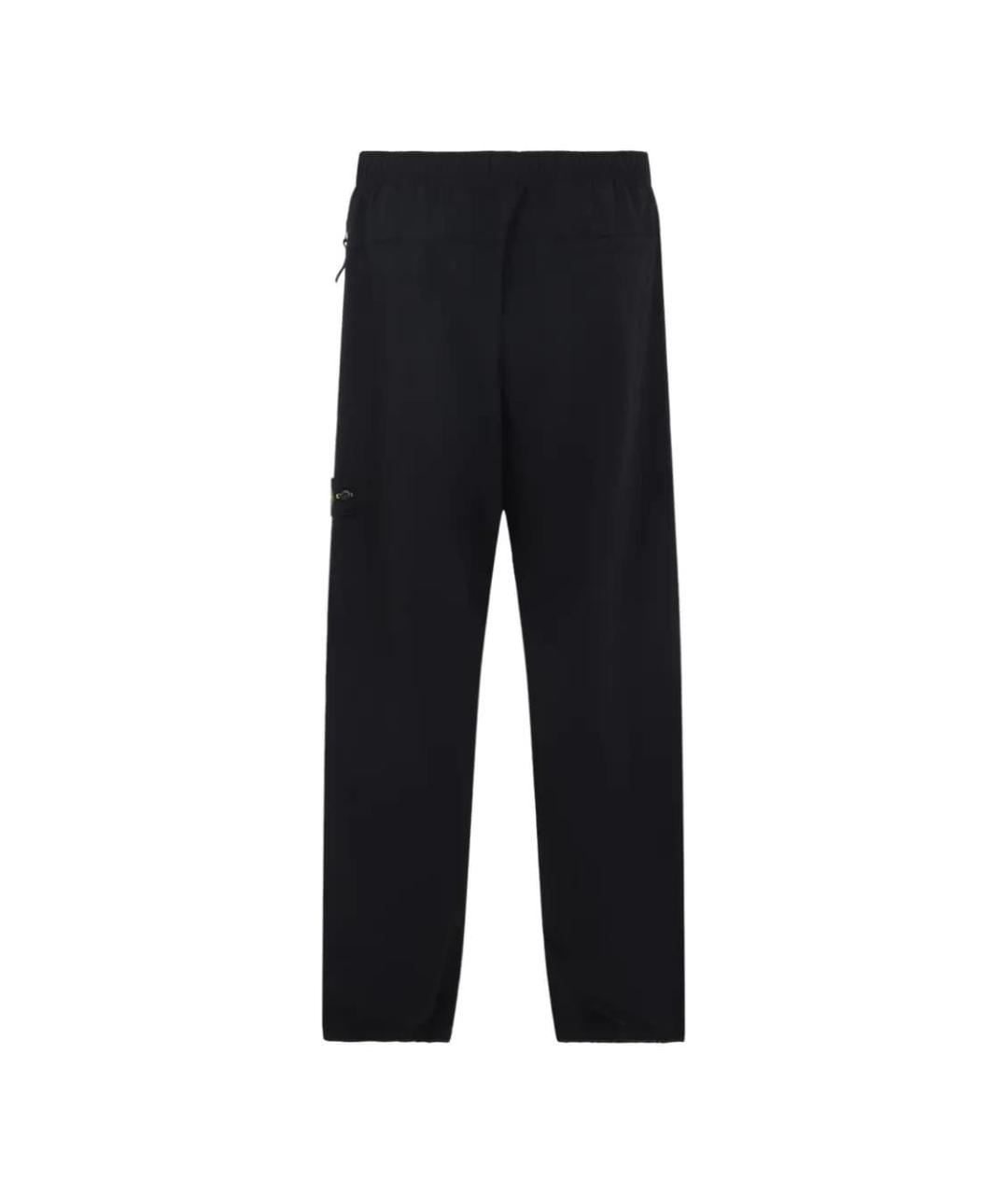 STONE ISLAND Черные хлопковые повседневные брюки, фото 2