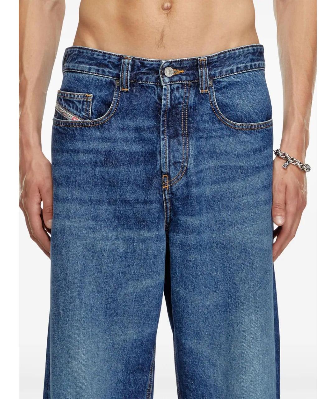 DIESEL Синие хлопковые прямые джинсы, фото 2