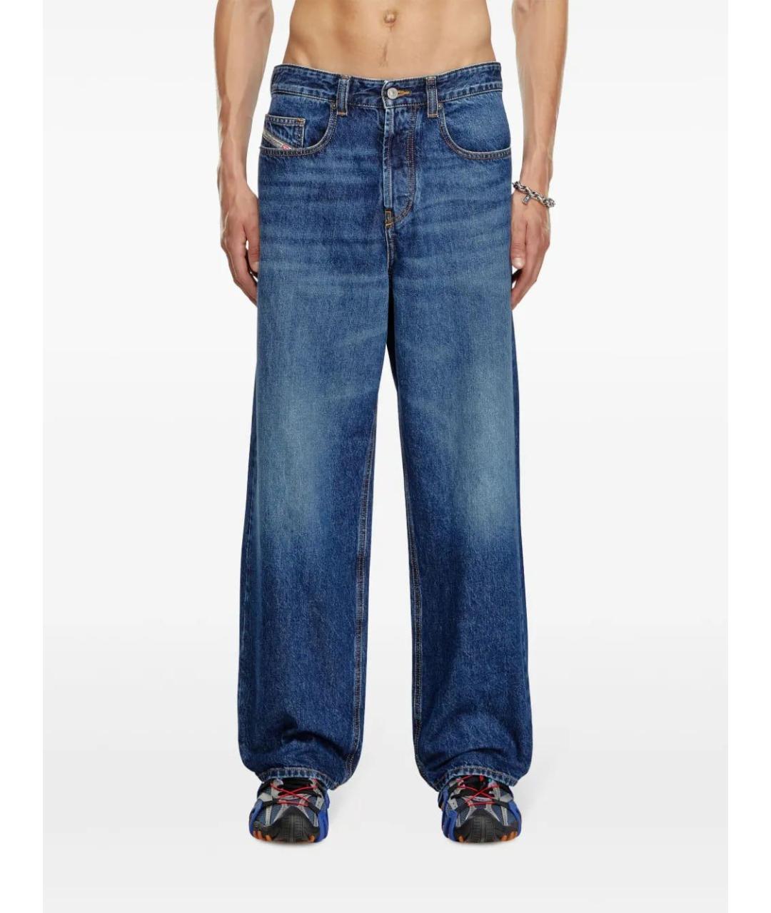 DIESEL Синие хлопковые прямые джинсы, фото 4