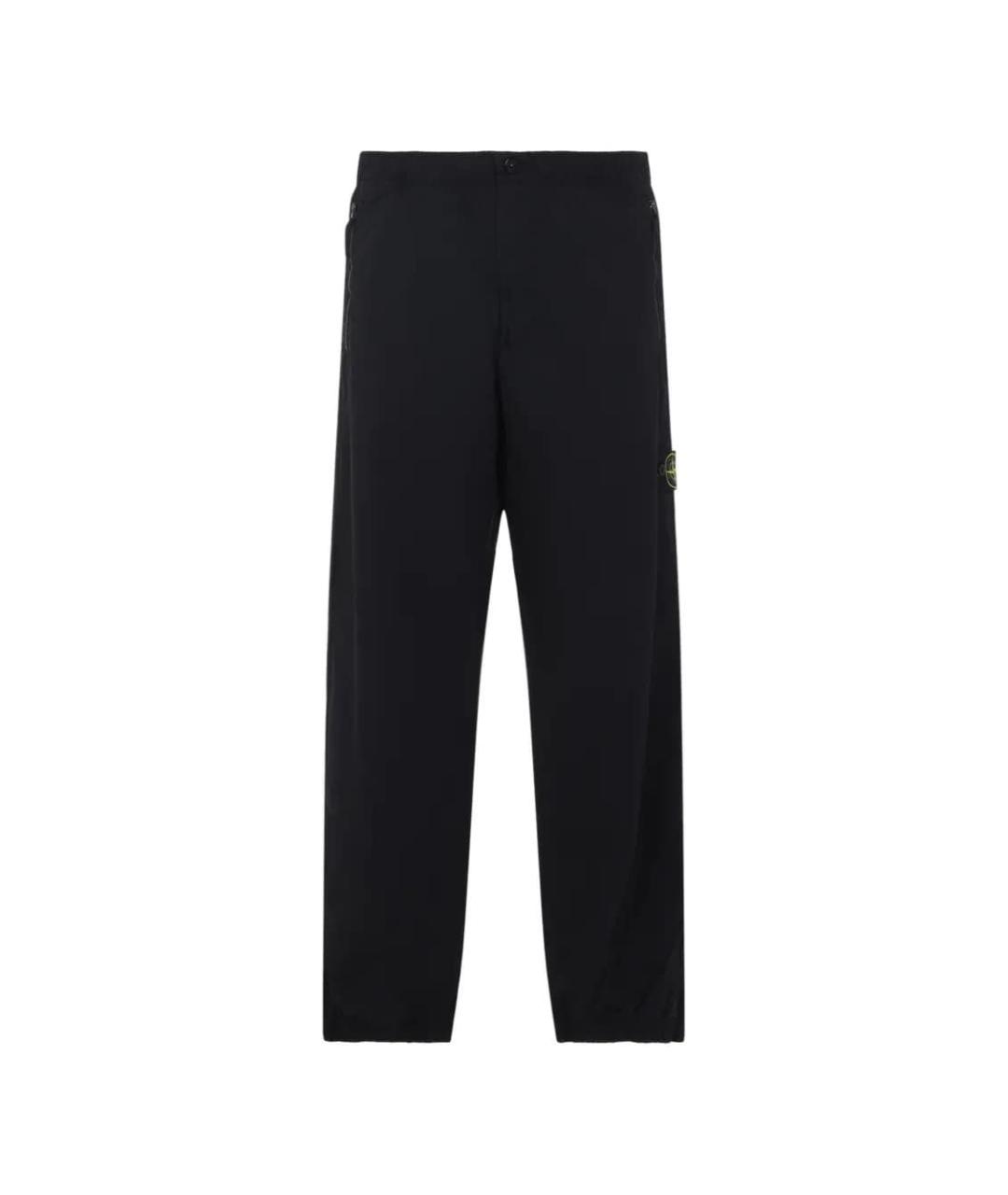 STONE ISLAND Черные полиамидовые повседневные брюки, фото 1