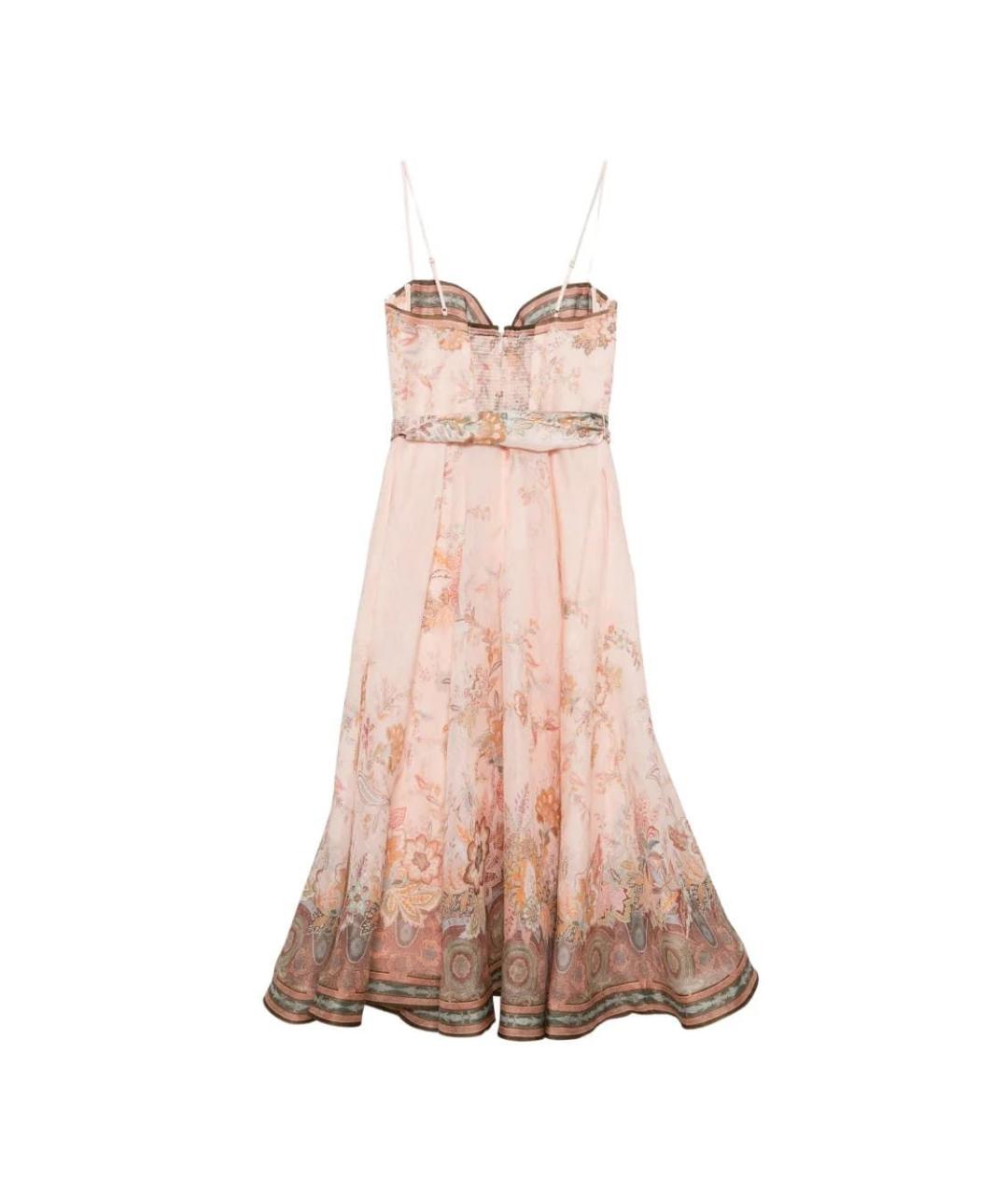 ZIMMERMANN Розовое льняное повседневное платье, фото 2
