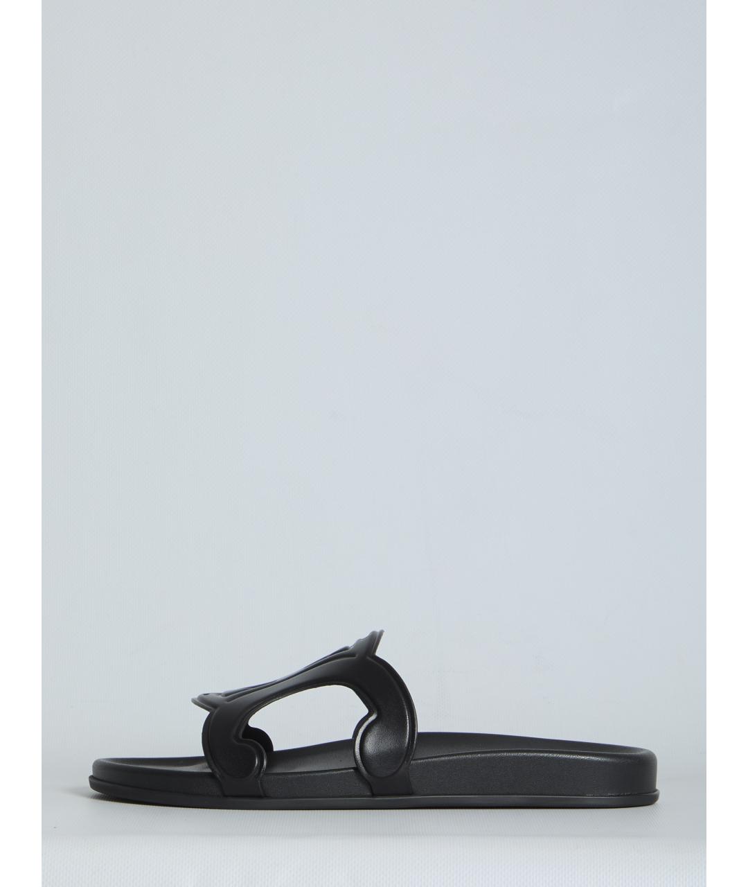 CELINE Черные кожаные шлепанцы, фото 4