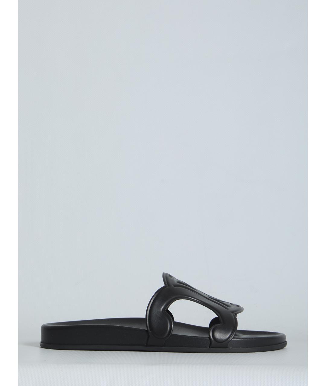 CELINE Черные кожаные шлепанцы, фото 6