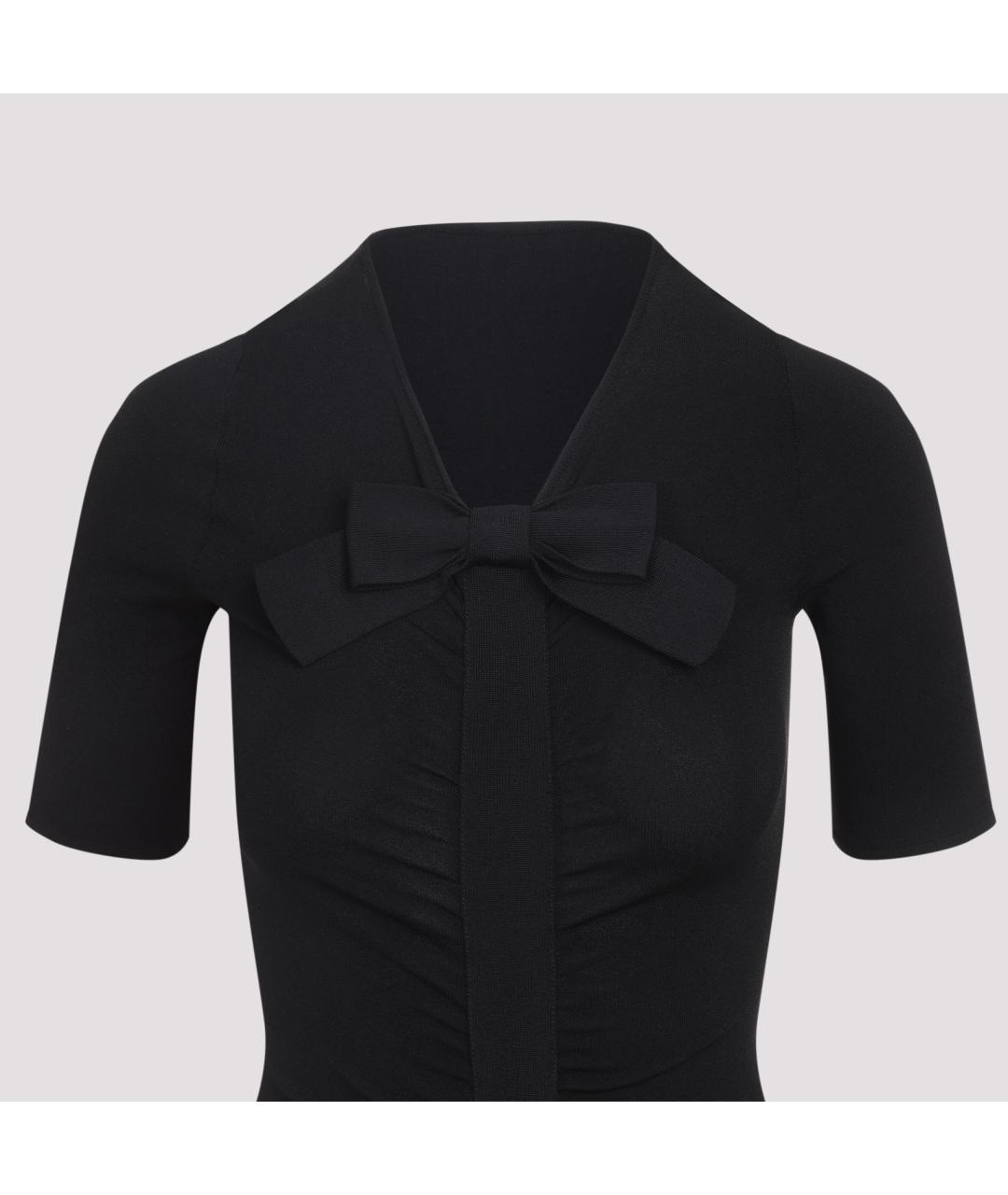 VALENTINO Черное полиэстеровое повседневное платье, фото 4