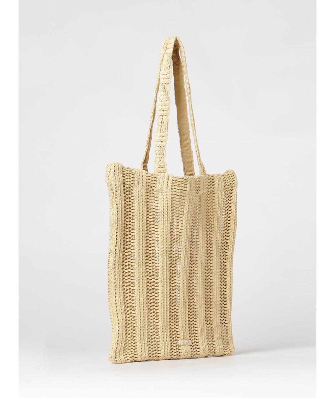 PINKO Желтая синтетическая сумка тоут, фото 2