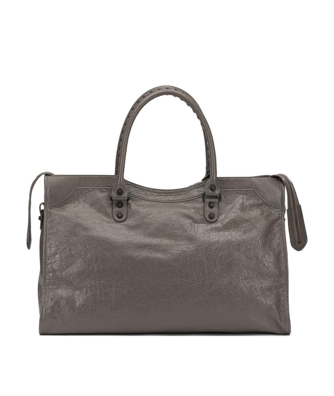 BALENCIAGA Коричневая кожаная сумка тоут, фото 3