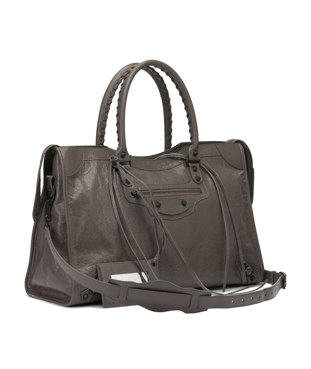 BALENCIAGA Коричневая кожаная сумка тоут, фото 2