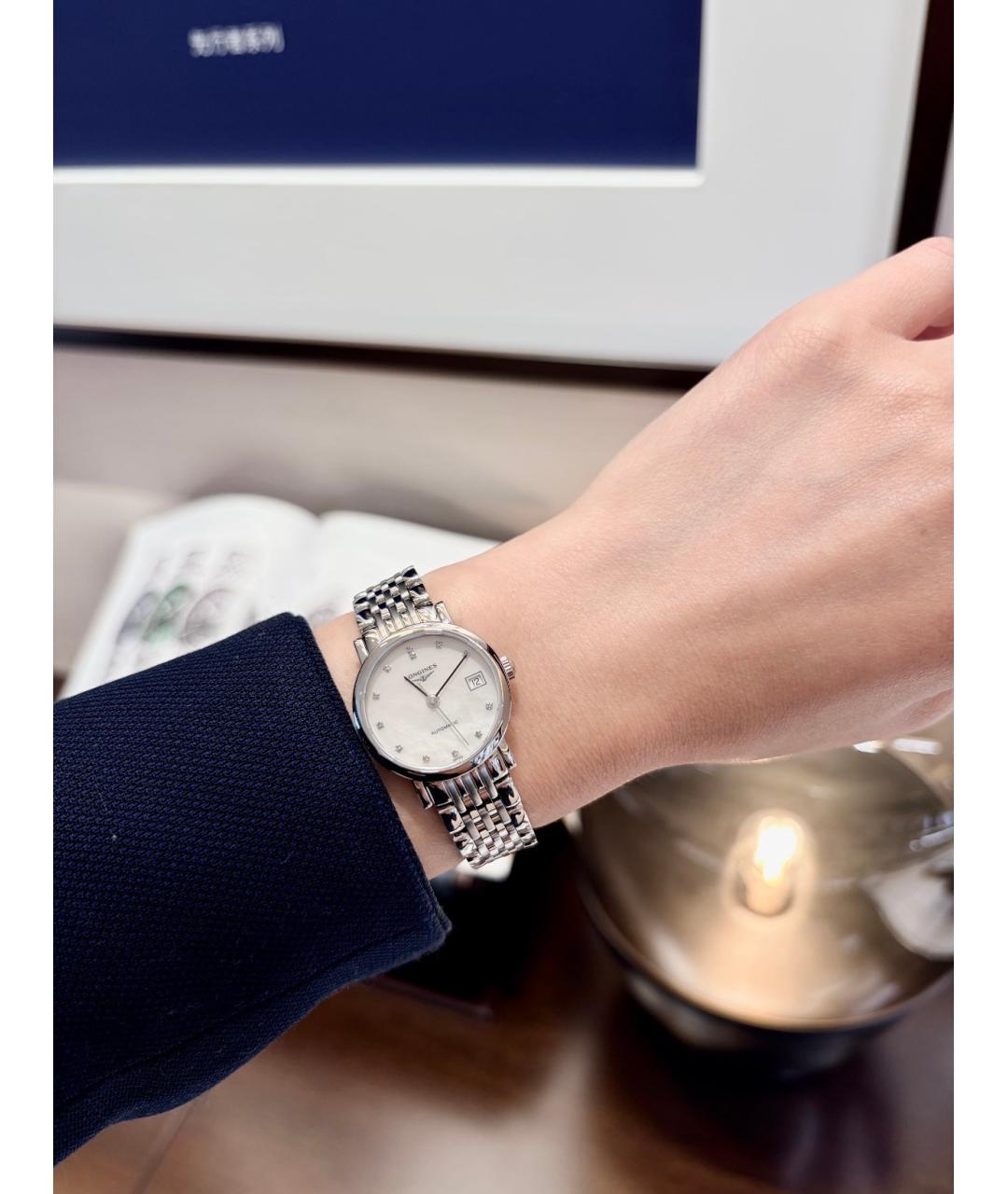 LONGINES Белые металлические часы, фото 4