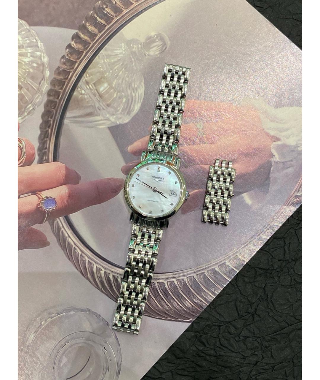 LONGINES Белые металлические часы, фото 3