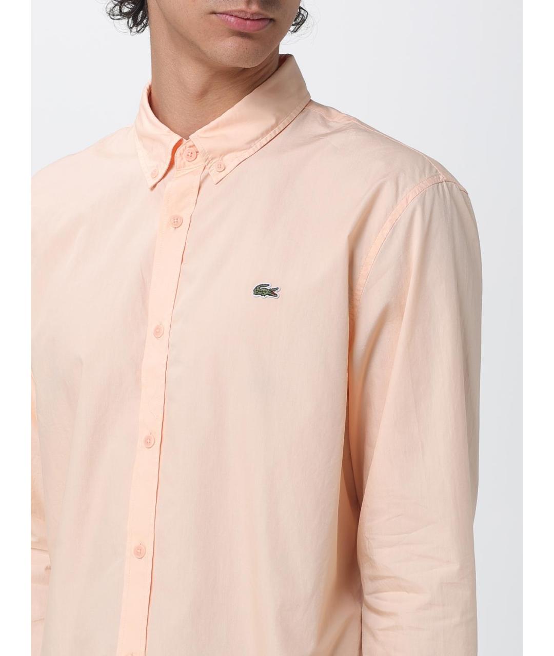 LACOSTE Коралловая хлопковая классическая рубашка, фото 3