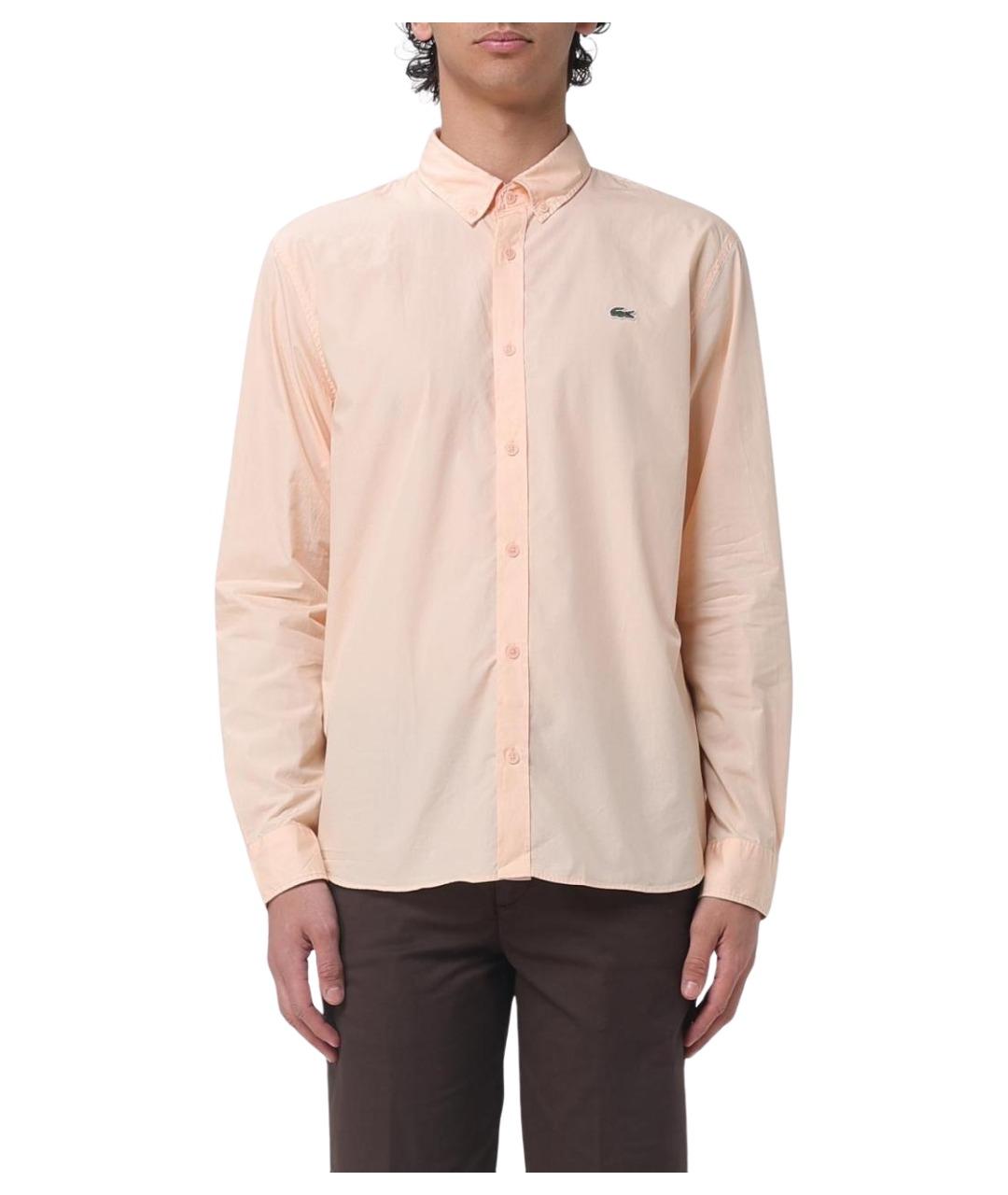 LACOSTE Коралловая хлопковая классическая рубашка, фото 1
