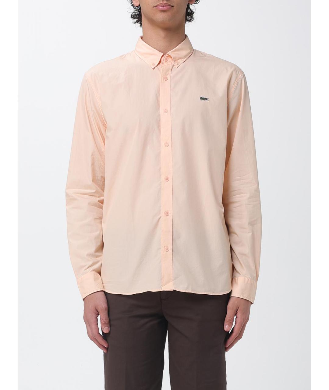 LACOSTE Коралловая хлопковая классическая рубашка, фото 4