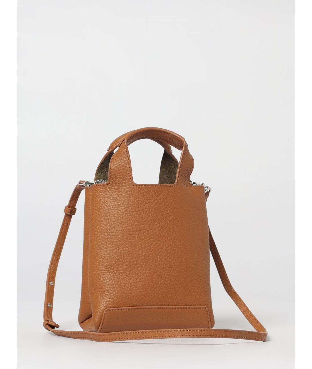 HOGAN Коричневая кожаная сумка с короткими ручками, фото 2