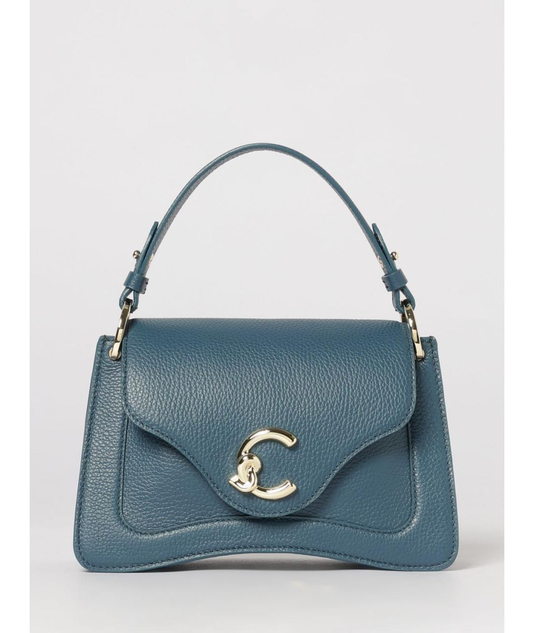 COCCINELLE Синяя кожаная сумка через плечо, фото 4