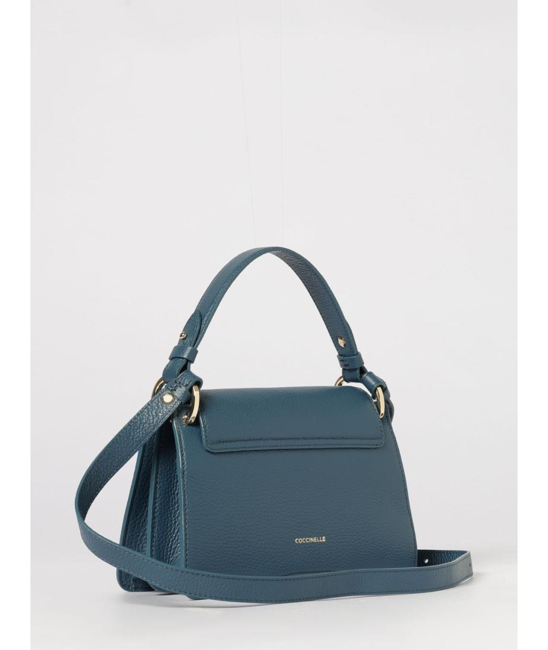 COCCINELLE Синяя кожаная сумка через плечо, фото 2