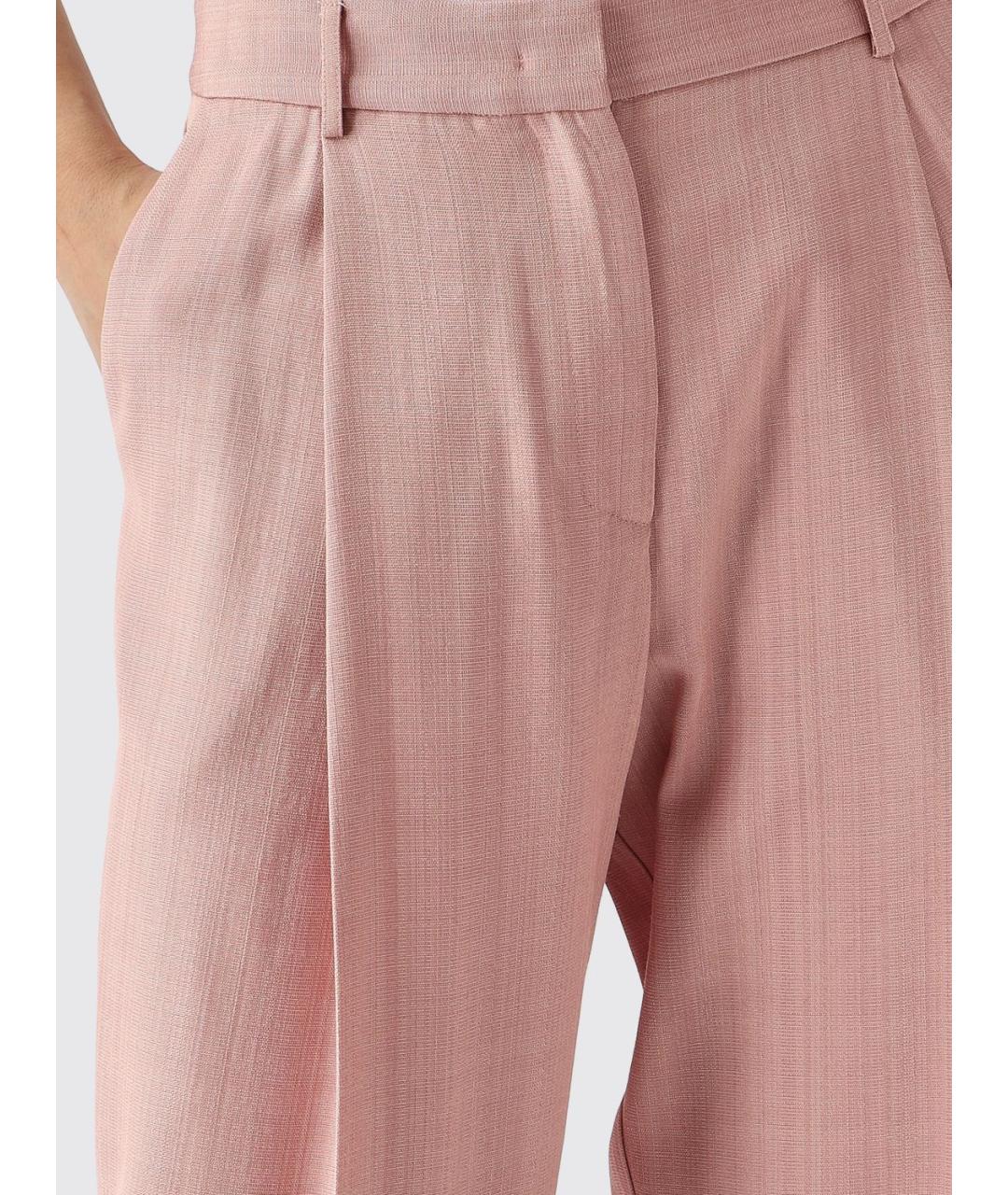 MEIMEIJ Розовые вискозные прямые брюки, фото 4