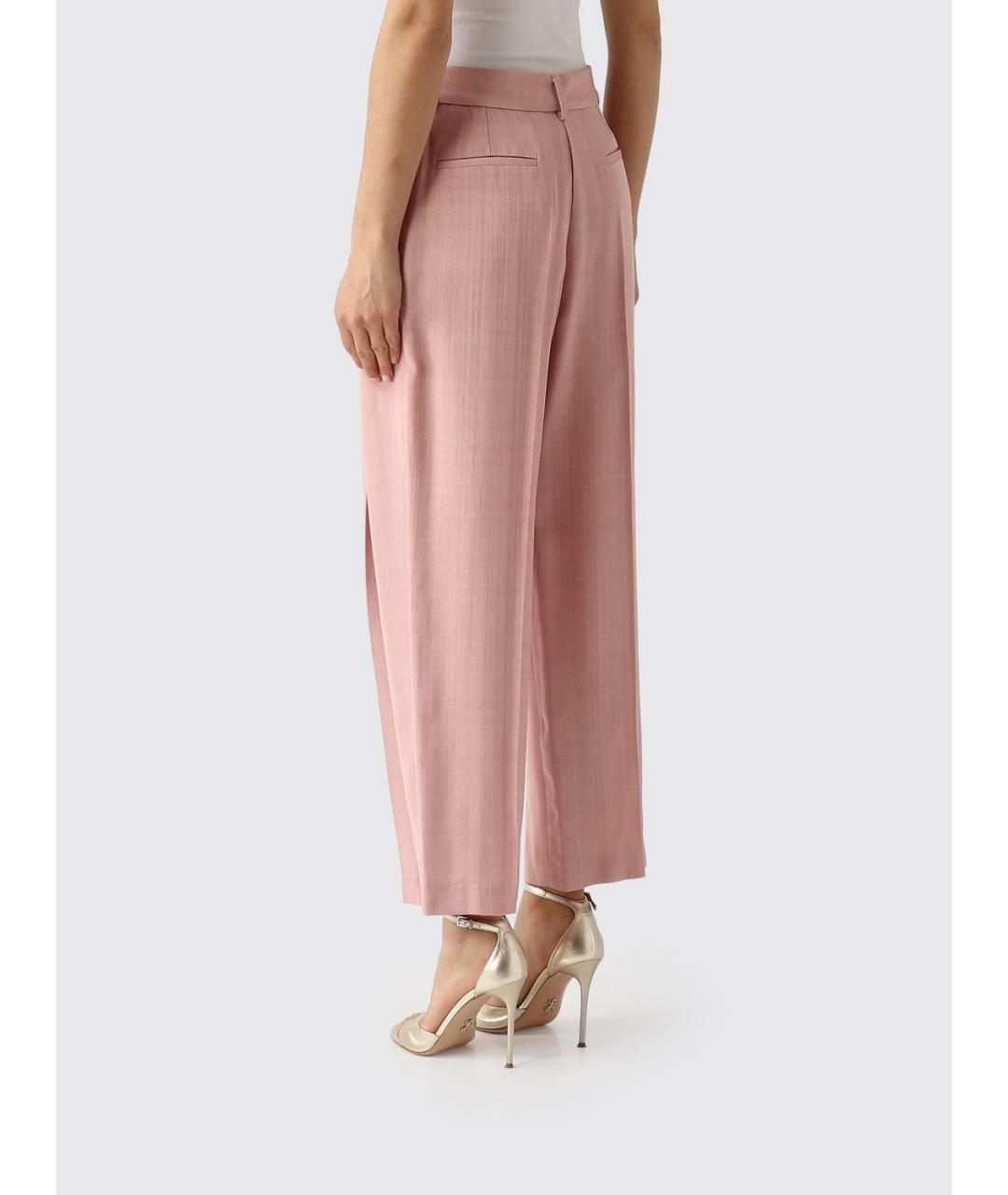 MEIMEIJ Розовые вискозные прямые брюки, фото 3