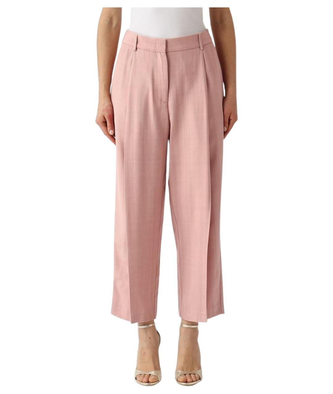 MEIMEIJ Розовые вискозные прямые брюки, фото 1