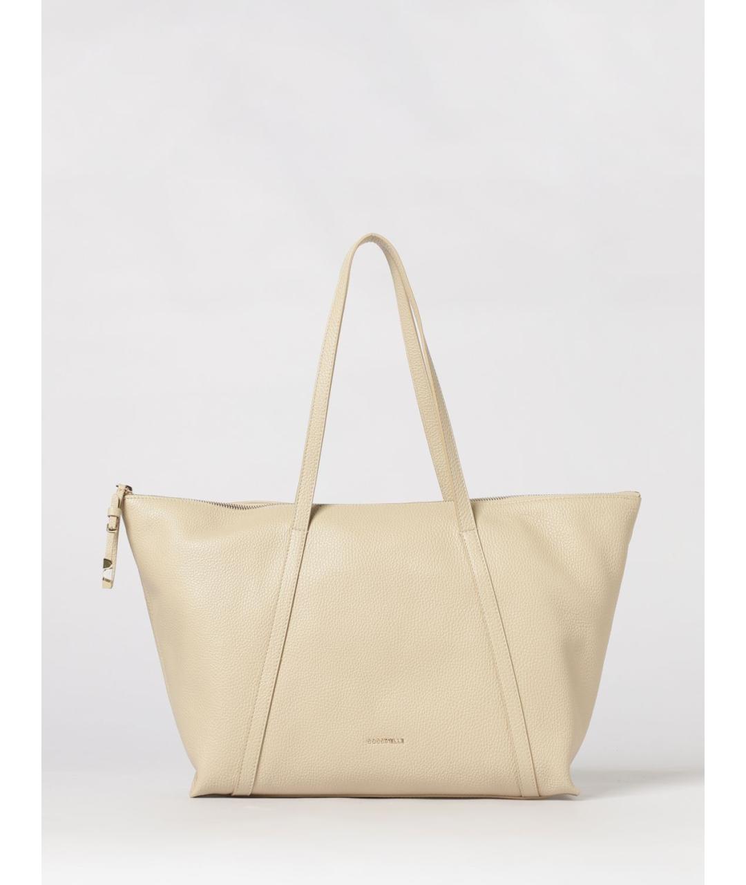 COCCINELLE Бежевая хлопковая сумка тоут, фото 4