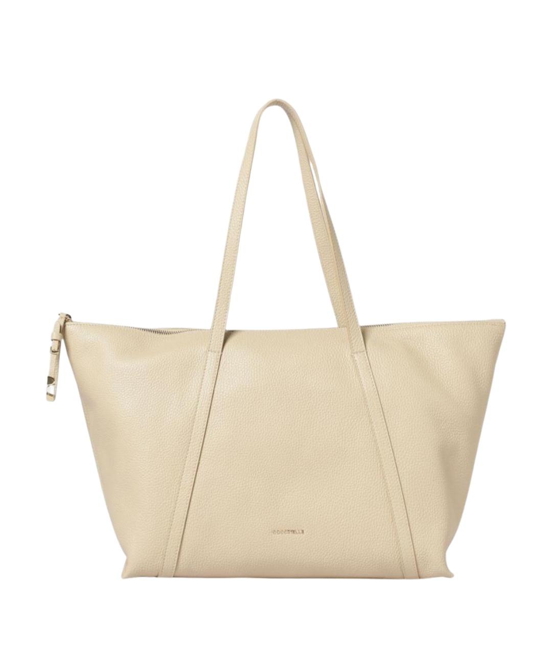 COCCINELLE Бежевая хлопковая сумка тоут, фото 1