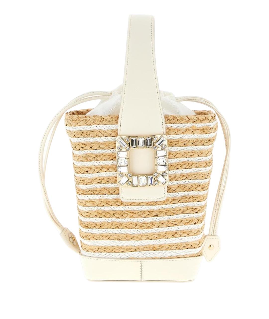 ROGER VIVIER Бежевая пелетеная сумка через плечо, фото 1