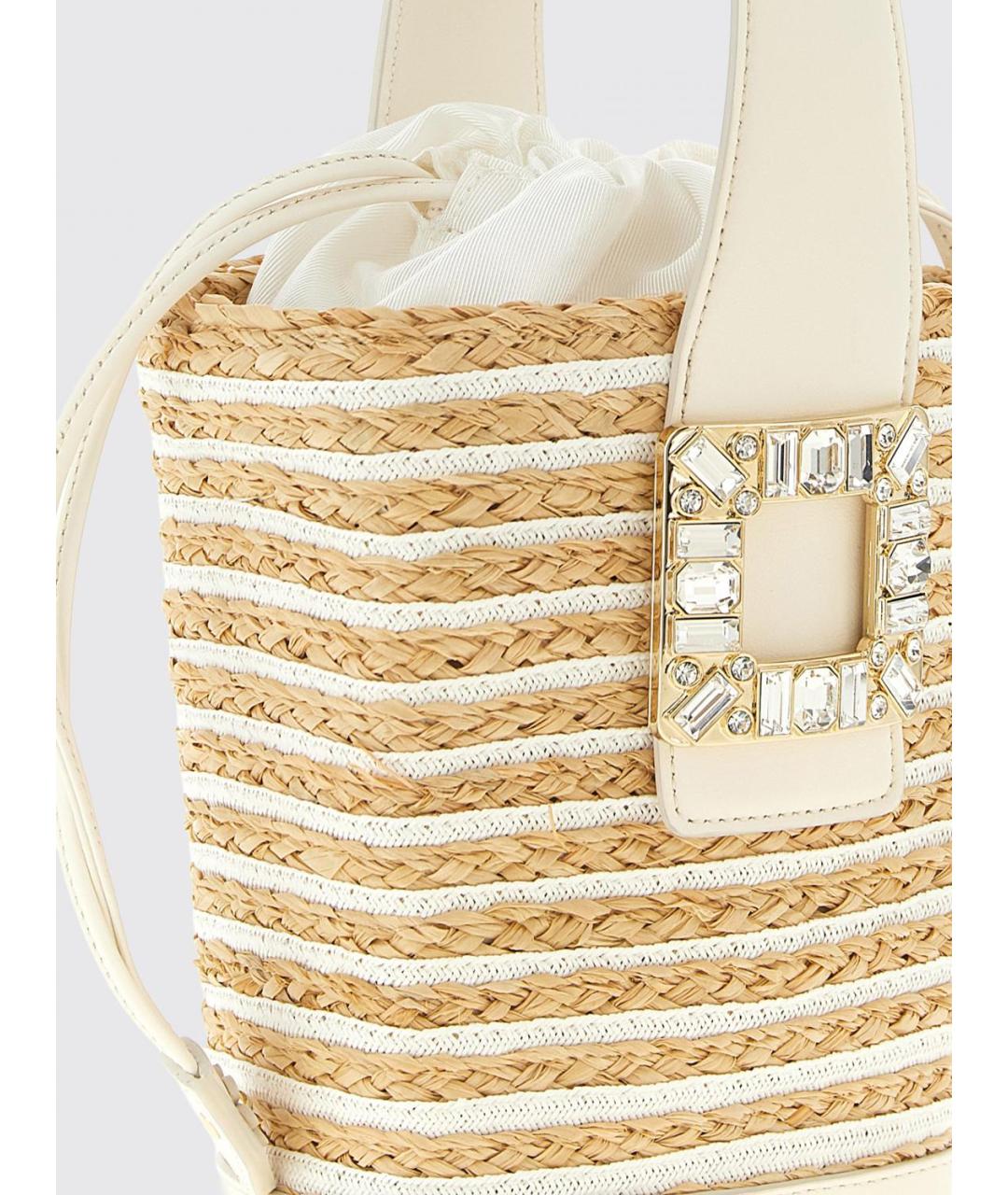 ROGER VIVIER Бежевая пелетеная сумка через плечо, фото 3