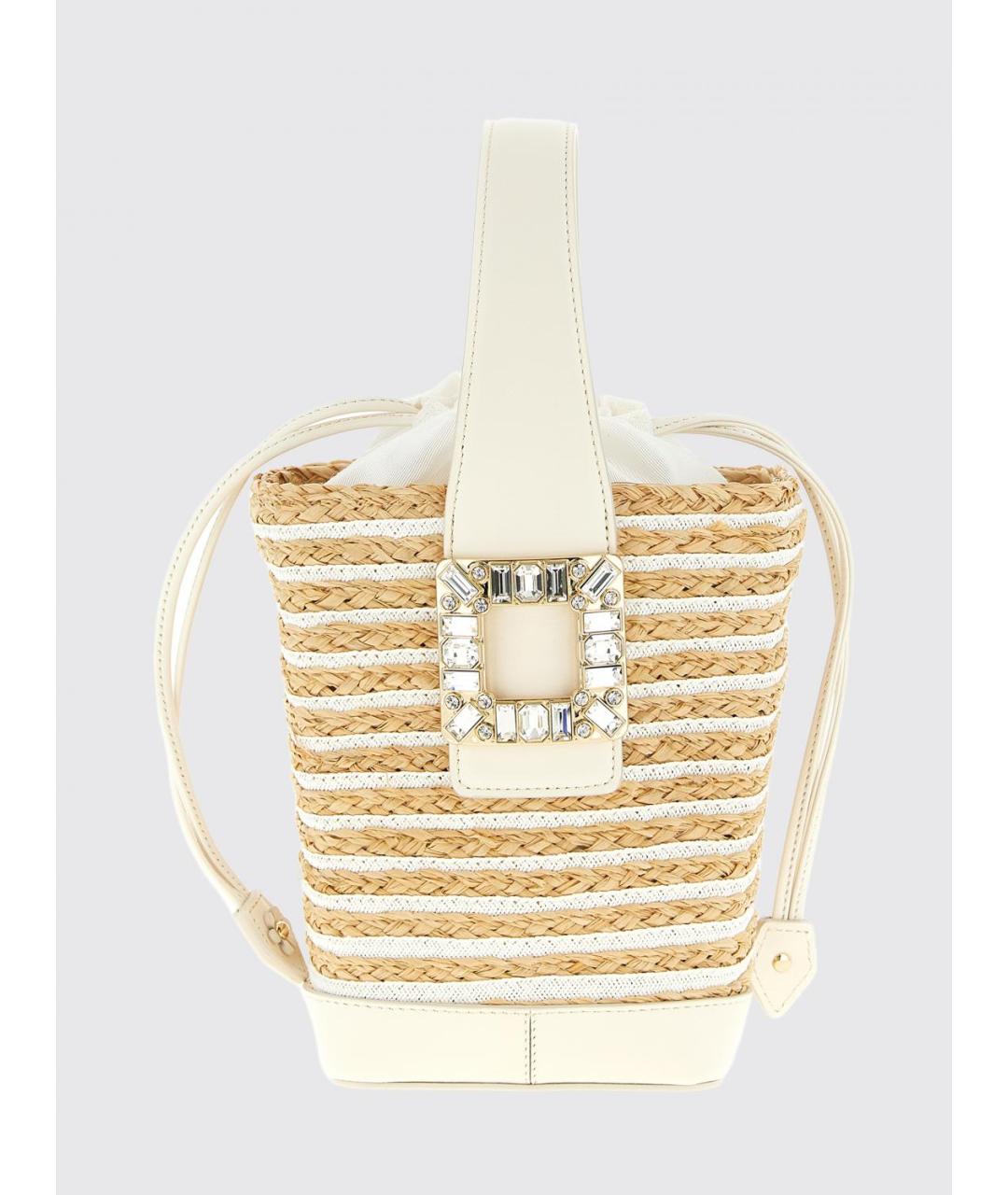 ROGER VIVIER Бежевая пелетеная сумка через плечо, фото 5