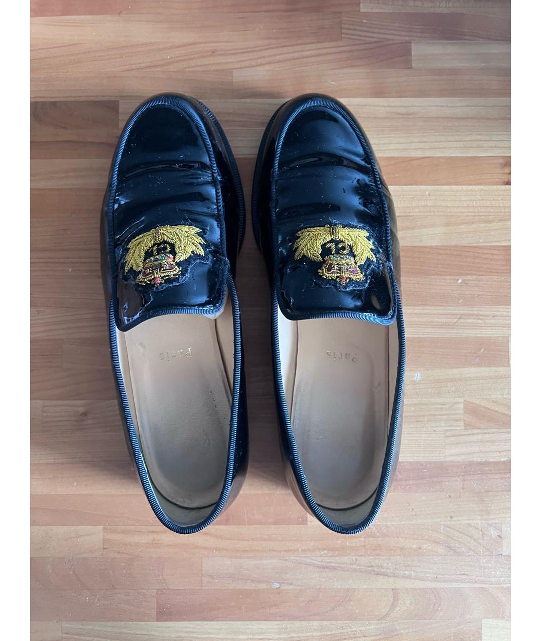 CHRISTIAN LOUBOUTIN Черные кожаные лоферы, фото 3