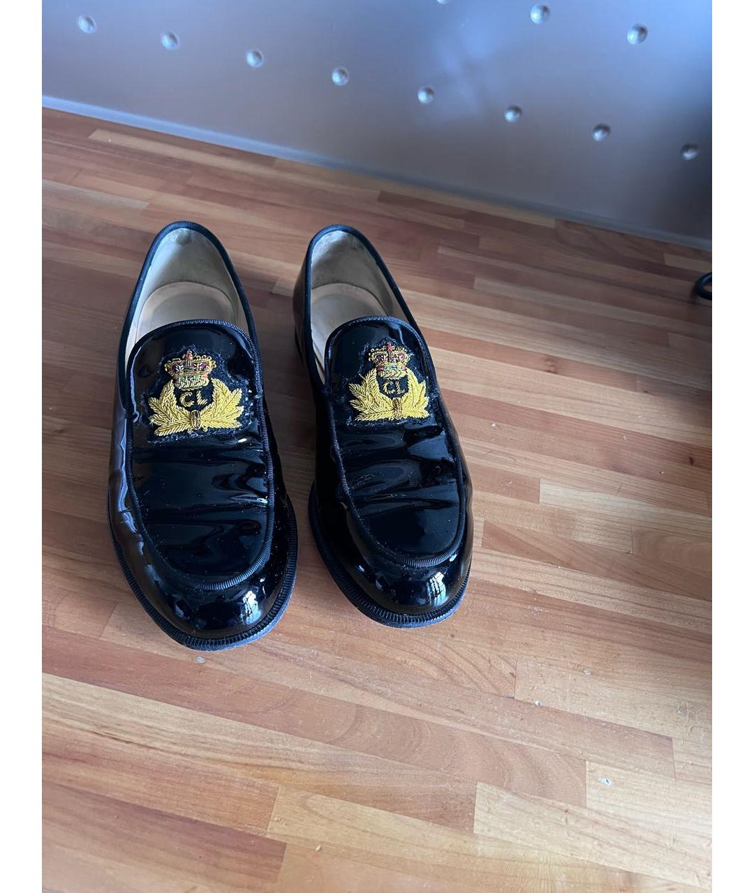 CHRISTIAN LOUBOUTIN Черные кожаные лоферы, фото 2