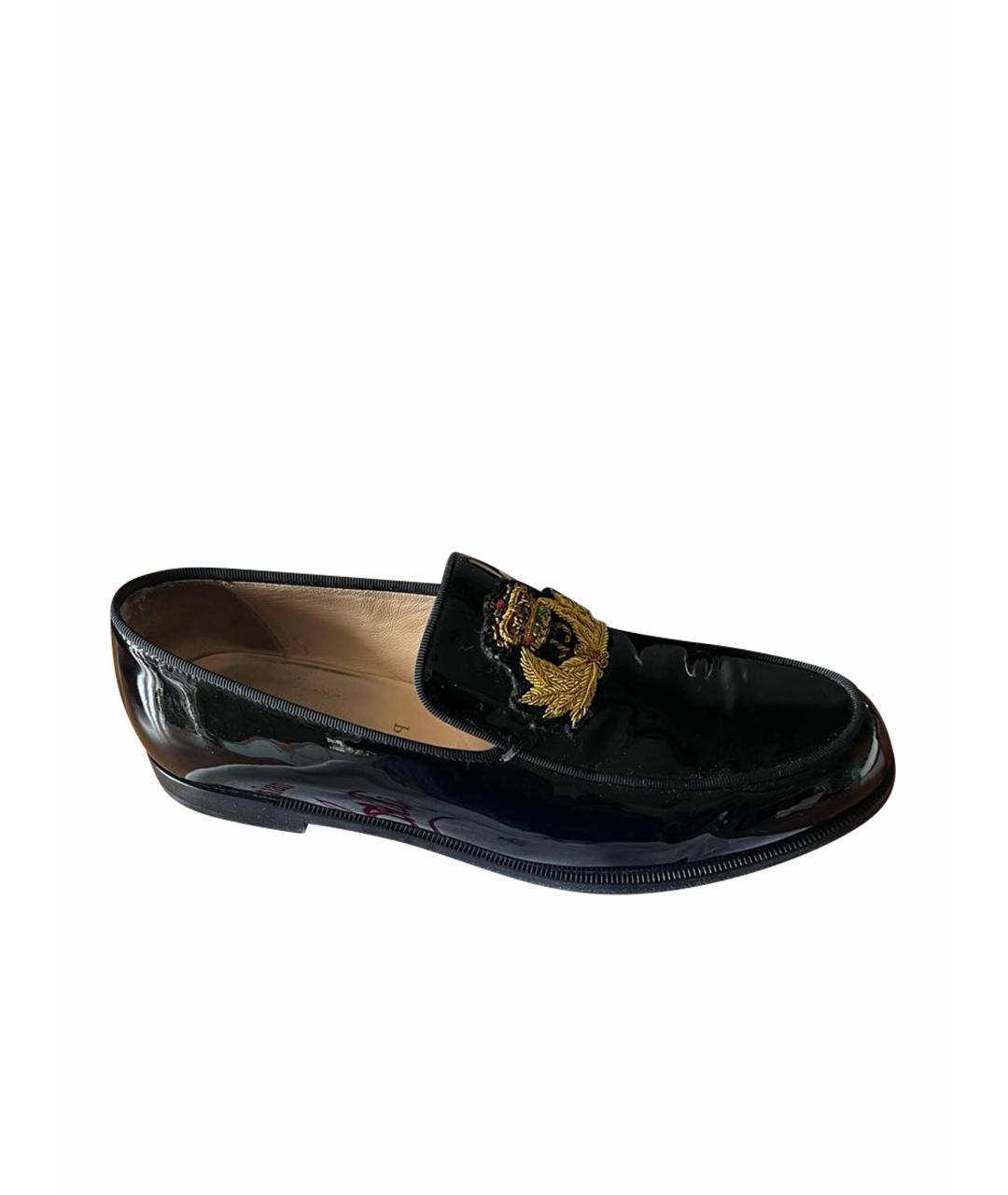 CHRISTIAN LOUBOUTIN Черные кожаные лоферы, фото 1