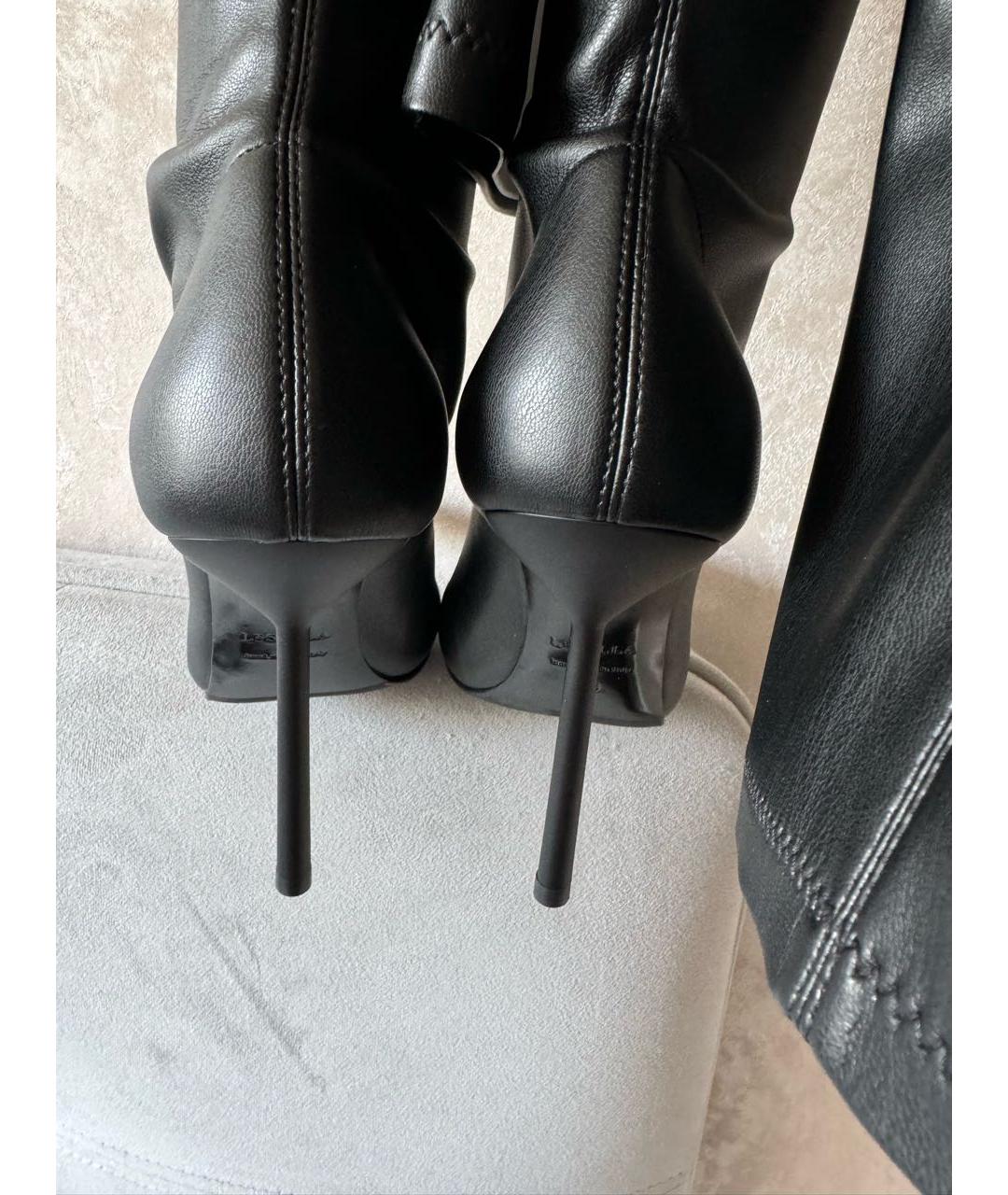 LE SILLA Черные ботфорты из искусственной кожи, фото 3