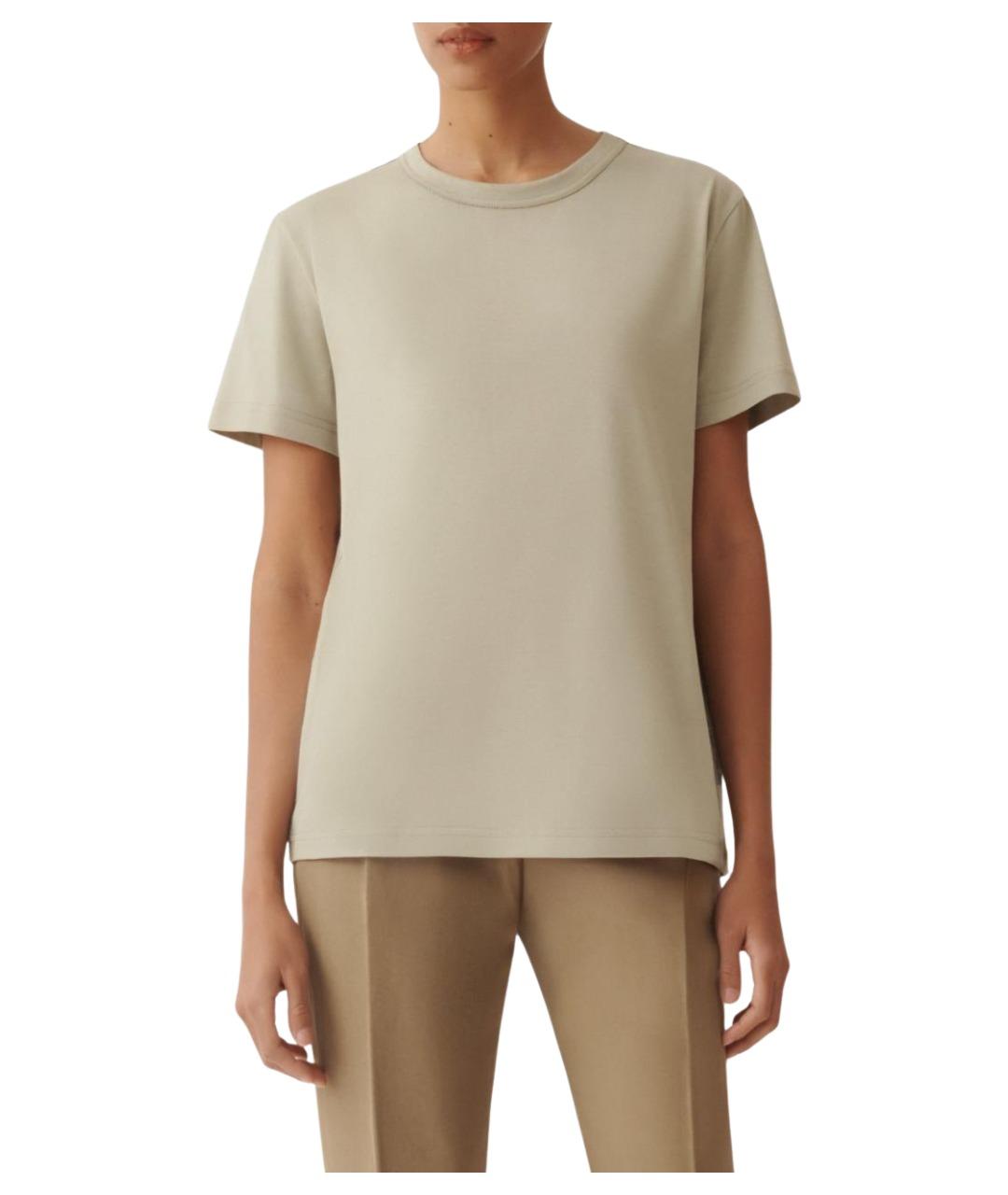 FABIANA FILIPPI Хаки хлопковая футболка, фото 1