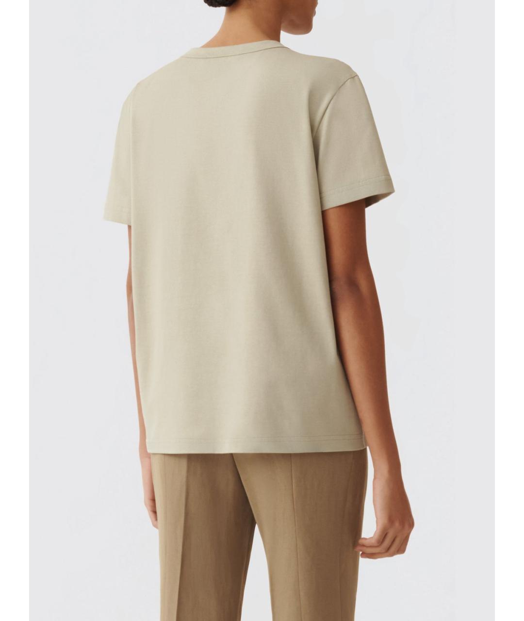 FABIANA FILIPPI Хаки хлопковая футболка, фото 3